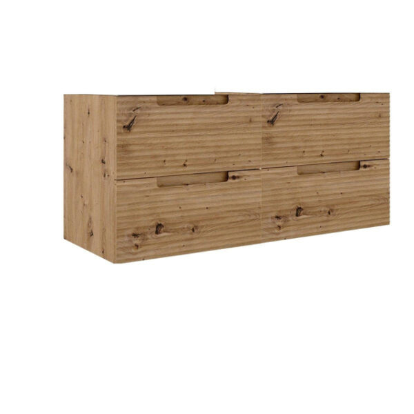 Adema Prime Balance Wastafelonderkast - 120x55x44.9cm - 4 lades - Geintegreerde greep - MDF - Rustiek Eiken 88168 x2