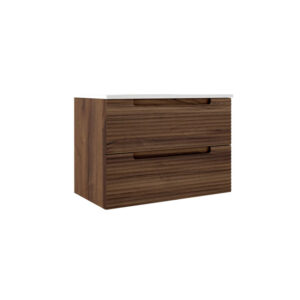 Adema Prime Balance Wastafelonderkast - 80x55x44.9cm - 2 lades - Geintegreerde greep - MDF - Noten 88173