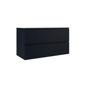 Adema Prime Blend Wastafelonderkast - 100x55x45.9cm - 2 lades - geintegreerde greep - MDF - mat marine blauw ARES_100_Navy Blue