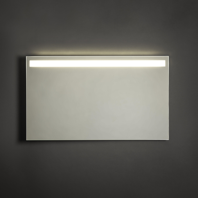 Adema Squared badkamerspiegel 120x70cm met bovenverlichting LED met spiegelverwarming en sensor schakelaar NAA002-N45B-120 Adema Squared badkamerspiegel 120x70cm met bovenverlichting LED met spiegelverwarming en sensor schakelaar NAA002-N45B-120