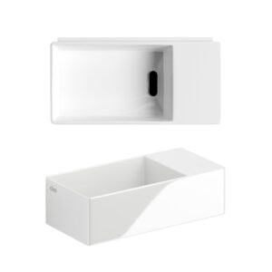 Clou New Flush 3 fontein 35x18cm zonder kraangat keramiek glanzend wit CL/03.03430