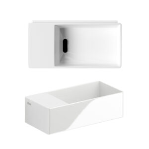 Clou New Flush fontein 35x18cm inclusief afvoerset zonder kraangat Keramiek Wit CL/03.03432