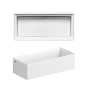 Clou New Flush fontein 38x18cm zonder kranenbank met afvoerplaat aluite Wit mat CL/03.13431.02