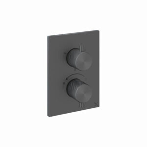 Crosswater 3ONE6 Inbouwthermostaat - thermostatisch - 3 functies - met inbouwdeel - slate (gunmetal) TSCB2500LBPST