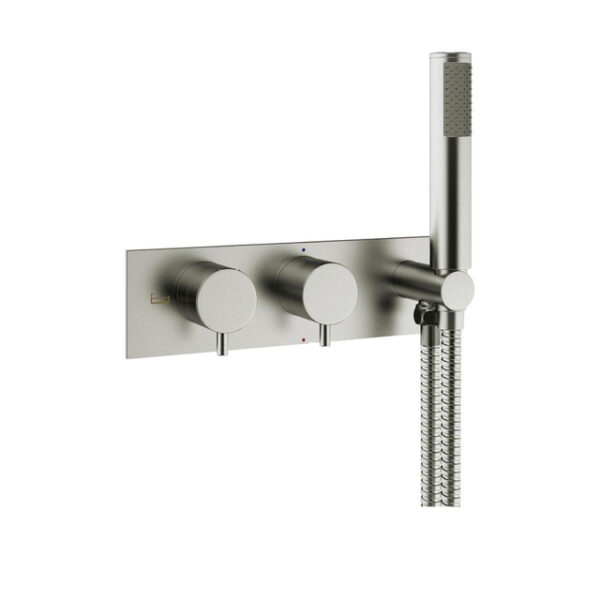 Crosswater MPRO inbouwdouchekraan 27.5x12cm thermostatisch afbouwdeel met handdoucheset RVS OUTLETSTORE PRO1701LBPV