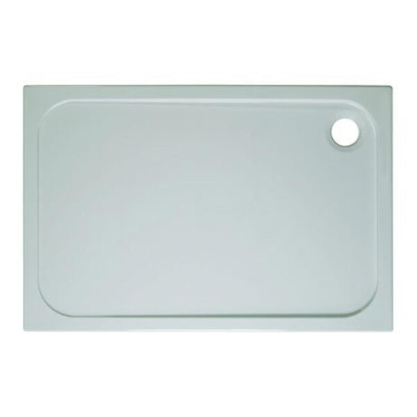 Crosswater Shower Tray douchebak 80x110x4.5cm rechthoek stone resin wit SR0R81100