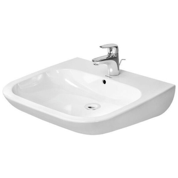 Duravit D Code Vital wastafel 60x55cm met kraangat en overloop wit 23126000002