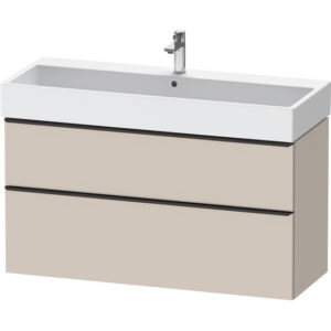 Duravit D-Neo wastafelonderkast 118.4x62.5x44.2cm 2 lades Taupe Mat de437509191