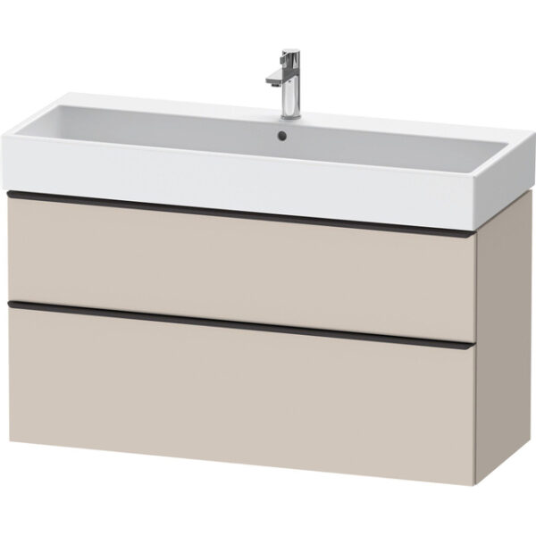 Duravit D-Neo wastafelonderkast 118.4x62.5x44.2cm 2 lades Taupe Mat de437509191