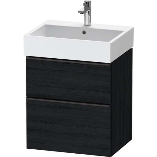 Duravit D-Neo wastafelonderkast 58.4x62.5x44.2cm 2 lades Eiken (zwart) Mat de437101616