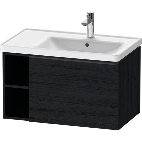 Duravit D-Neo wastafelonderkast 78.4x44x45.2cm 1 lade met softclose Eiken (zwart) Mat de425701616