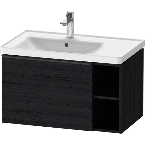 Duravit D-Neo wastafelonderkast 78.4x44x45.2cm 1 lade met softclose Eiken (zwart) Mat de425801616