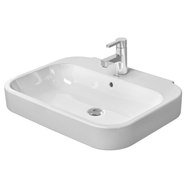 Duravit HappyD 2 wastafel m. overloop m. 1 kraangat 65x50cm wit 2316650000