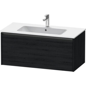 Duravit Ketho 2 wastafelonderbouwkast met 1 lade 101x48x44cm met greep antraciet eiken zwart mat K25064016160000