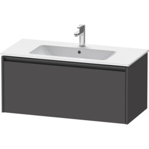 Duravit Ketho 2 wastafelonderbouwkast met 1 lade 101x48x44cm met greep antraciet grafiet mat K25064049490000