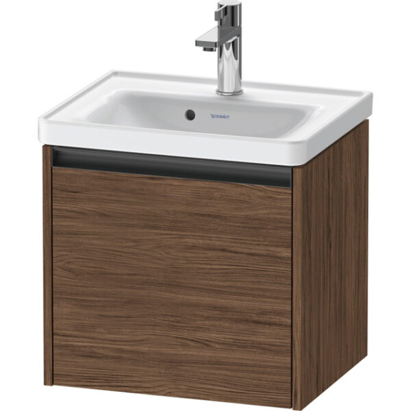 Duravit Ketho 2 wastafelonderbouwkast met 1 lade 48.4x37.5x44cm met greep antraciet donker noten mat K25080021210000