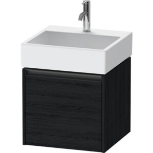 Duravit Ketho 2 wastafelonderbouwkast met 1 lade 48.4x46x44cm met greep antraciet eiken zwart mat K25074016160000