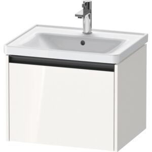 Duravit Ketho 2 wastafelonderbouwkast met 1 lade 58.4x45.5x44cm met greep antraciet hoogglans wit K25081022220000