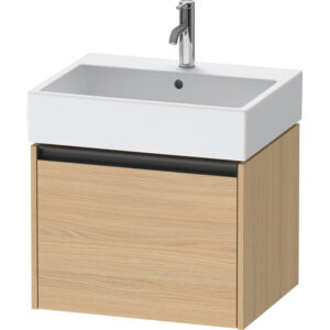 Duravit Ketho 2 wastafelonderbouwkast met 1 lade 58.4x46x44cm met greep antraciet natuur eiken mat K25075030300000