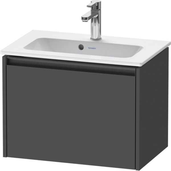 Duravit Ketho 2 wastafelonderbouwkast met 1 lade 61x39x44cm met greep antraciet grafiet mat K25055049490000