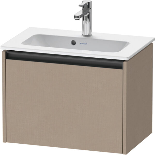 Duravit Ketho 2 wastafelonderbouwkast met 1 lade 61x39x44cm met greep antraciet Linnen mat K25055075750000