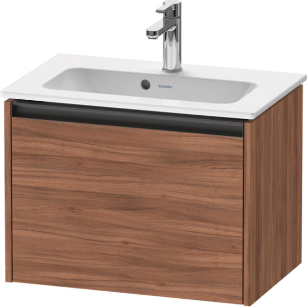 Duravit Ketho 2 wastafelonderbouwkast met 1 lade 61x39x44cm met greep antraciet noten mat K25055079790000