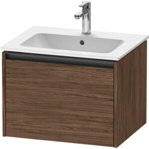 Duravit Ketho 2 wastafelonderbouwkast met 1 lade 61x48x44cm met greep antraciet donker noten mat K25062021210000