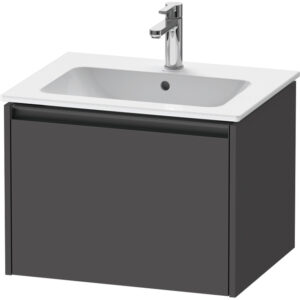 Duravit Ketho 2 wastafelonderbouwkast met 1 lade 61x48x44cm met greep antraciet grafiet mat K25062049490000