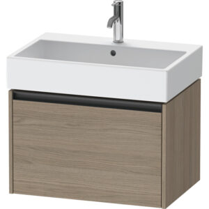 Duravit Ketho 2 wastafelonderbouwkast met 1 lade 68.4x46x44cm met greep antraciet eiken terra mat K25076035350000