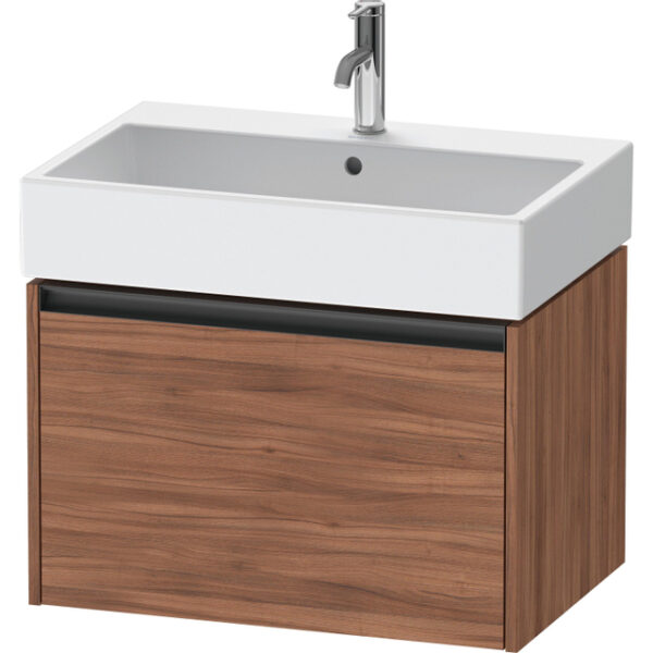 Duravit Ketho 2 wastafelonderbouwkast met 1 lade 68.4x46x44cm met greep antraciet noten mat K25076079790000