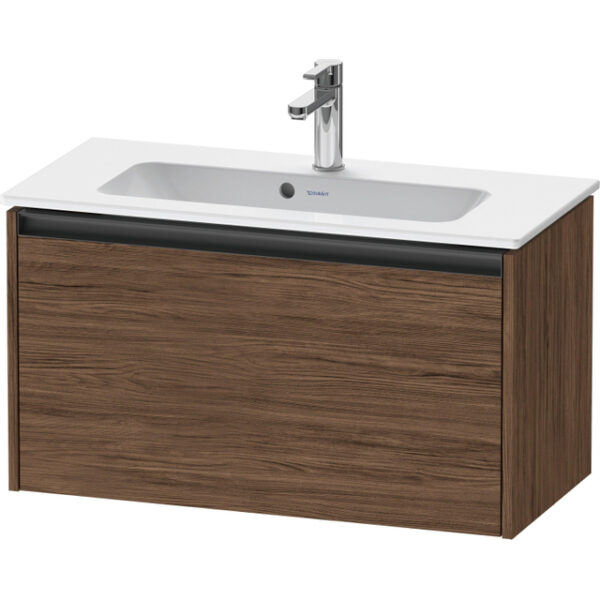 Duravit Ketho 2 wastafelonderbouwkast met 1 lade 68x39x44cm met greep antraciet donker noten mat K25056021210000