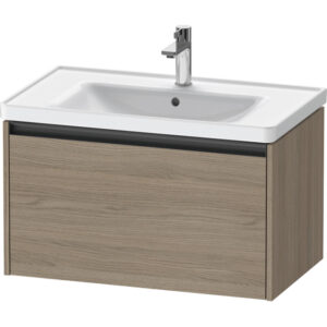 Duravit Ketho 2 wastafelonderbouwkast met 1 lade 78.4x45.5x44cm met greep antraciet eiken terra mat K25083035350000