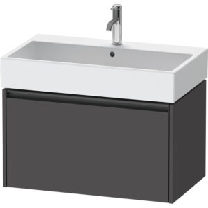 Duravit Ketho 2 wastafelonderbouwkast met 1 lade 78.4x46x44cm met greep antraciet grafiet mat K25077049490000