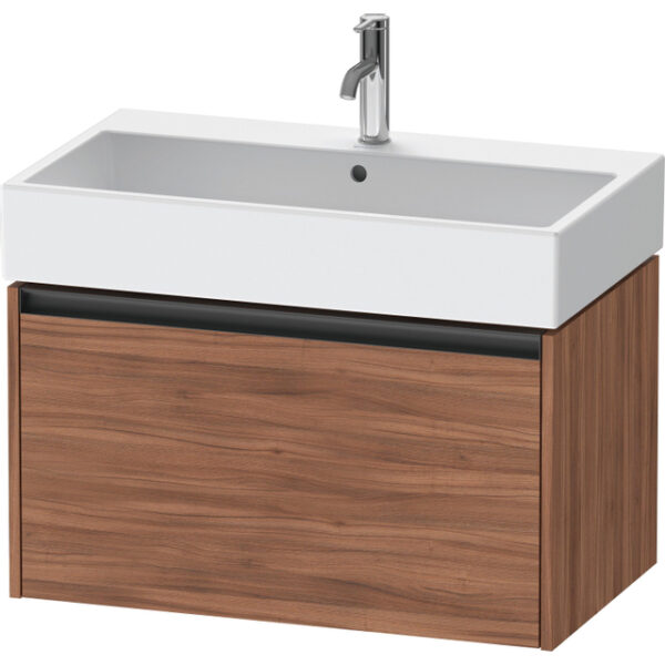 Duravit Ketho 2 wastafelonderbouwkast met 1 lade 78.4x46x44cm met greep antraciet noten mat K25077079790000