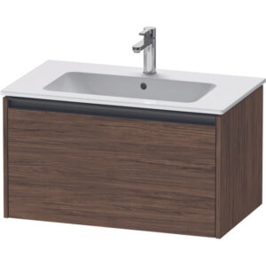 Duravit Ketho 2 wastafelonderbouwkast met 1 lade 81x48x44cm met greep antraciet donker noten mat K25063021210000