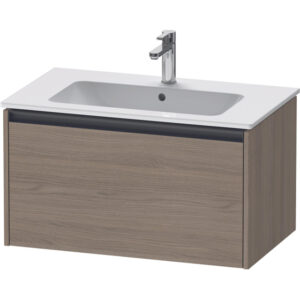 Duravit Ketho 2 wastafelonderbouwkast met 1 lade 81x48x44cm met greep antraciet eiken terra mat K25063035350000