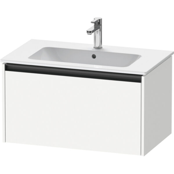 Duravit Ketho 2 wastafelonderbouwkast met 1 lade 81x48x44cm met greep antraciet wit mat K25063018180000