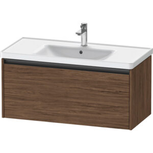 Duravit Ketho 2 wastafelonderbouwkast met 1 lade 98.4x45.5x44cm met greep antraciet donker noten mat K25084021210000