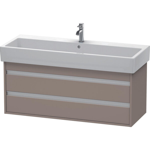 Duravit Ketho Wastafelonderkast 115x44x48cm Standaard greep met softclose spaanplaat Basalt Mat KT663904343