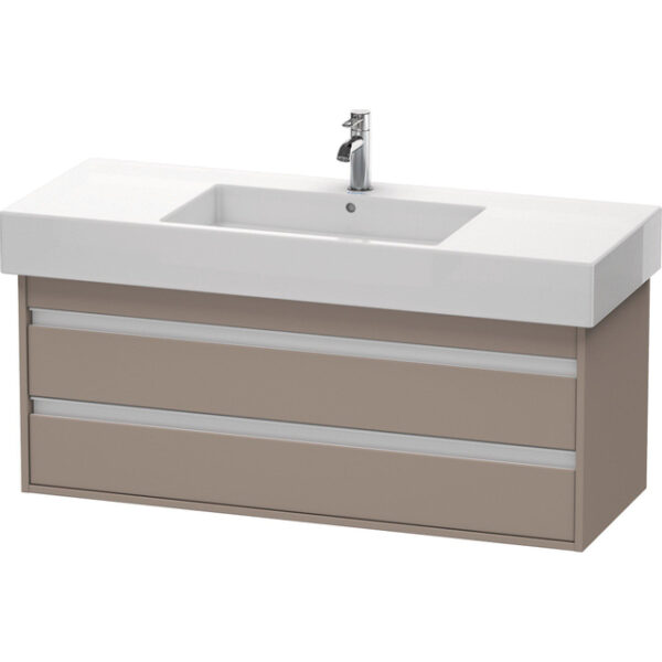 Duravit Ketho Wastafelonderkast 120x45.5x48cm Standaard greep met softclose spaanplaat Basalt Mat KT664204343