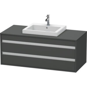 Duravit Ketho Wastafelonderkast 120x55.1x49.6cm Standaard greep met softclose spaanplaat Grafiet Mat KT675604949