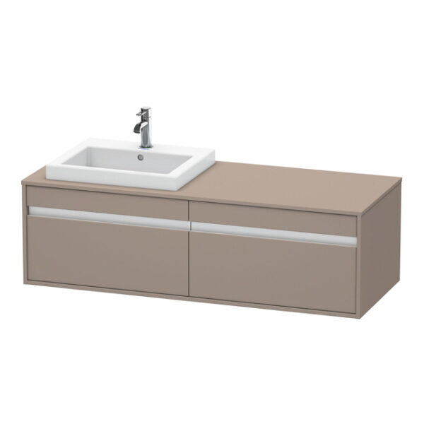 Duravit Ketho Wastafelonderkast 140x55.5x42.6cm 2 lades Standaard greep met softclose spaanplaat Basalt Mat KT6797L4343