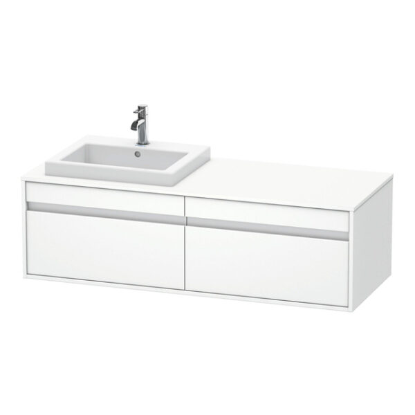 Duravit Ketho Wastafelonderkast 140x55.5x42.6cm 2 lades Standaard greep met softclose spaanplaat wit Mat KT6797L1818