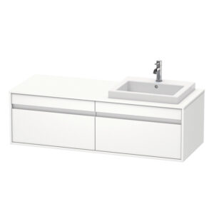 Duravit Ketho Wastafelonderkast 140x55.5x42.6cm 2 lades Standaard greep met softclose spaanplaat wit Mat KT6797R1818