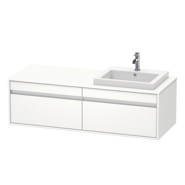 Duravit Ketho Wastafelonderkast 140x55.5x42.6cm 2 lades Standaard greep met softclose spaanplaat wit Mat KT6797R1818