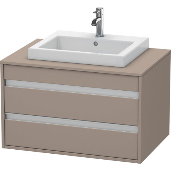 Duravit Ketho Wastafelonderkast 80x55.1x49.6cm Standaard greep met softclose spaanplaat Basalt Mat KT675404343