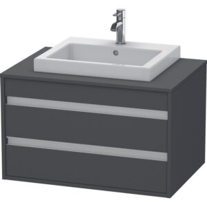 Duravit Ketho Wastafelonderkast 80x55.1x49.6cm Standaard greep met softclose spaanplaat Grafiet Mat KT675404949