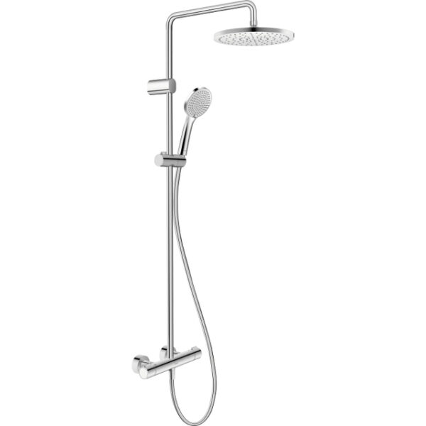 Duravit Shower Systems Douchesysteem - thermostatisch - HOH=15cm - hoofddouche Ø25.2cm - handdouche rond - glans chroom TH4280008010