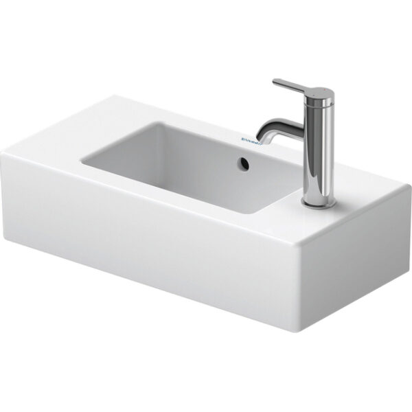 Duravit Vero fontein met voorgestoken kraangat links en rechts 50x25cm Wondergliss wit 07035000001