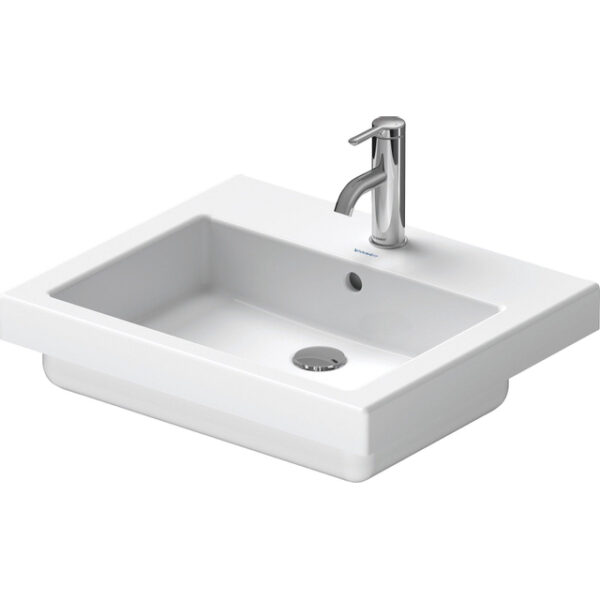 Duravit Vero inbouwwastafel 55x46.5cm met kraangat en overloop met wondergliss wit 03155500001